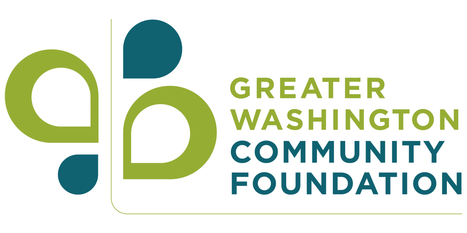 A black background with the words greater washington community foundation.